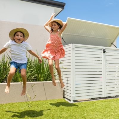 You'll be jumping for joy when you order a pool pump cover from SlatMe 😂 #jumparound #jumpinjumpin  #swimmingpooltime