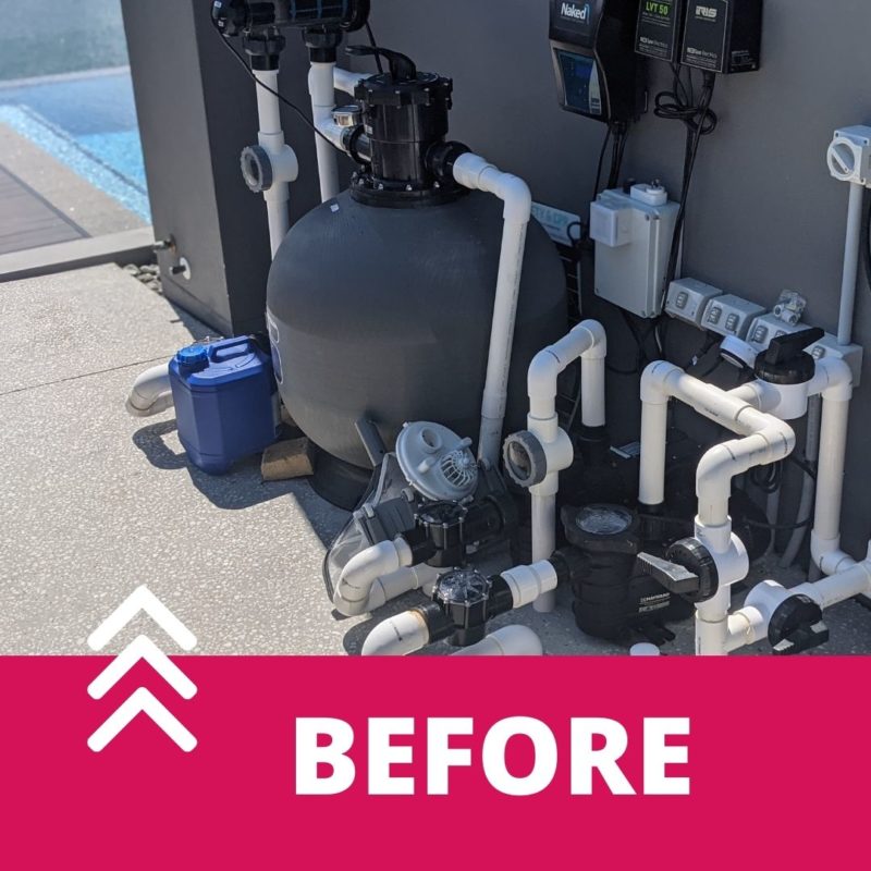 Pool Filter Cover Install Before & After by SlatMe Pool Pump Covers