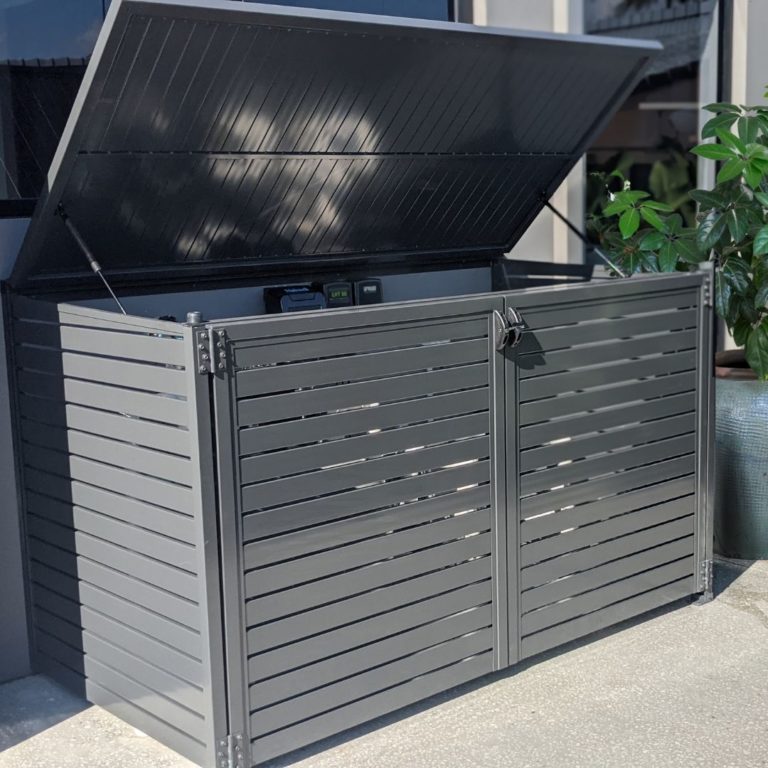 Pool Filter Cover Install Before & After by SlatMe Pool Pump Covers